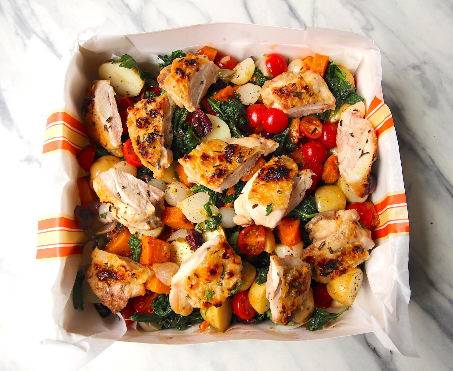 Super Squash & Kale Salad with Chicken 