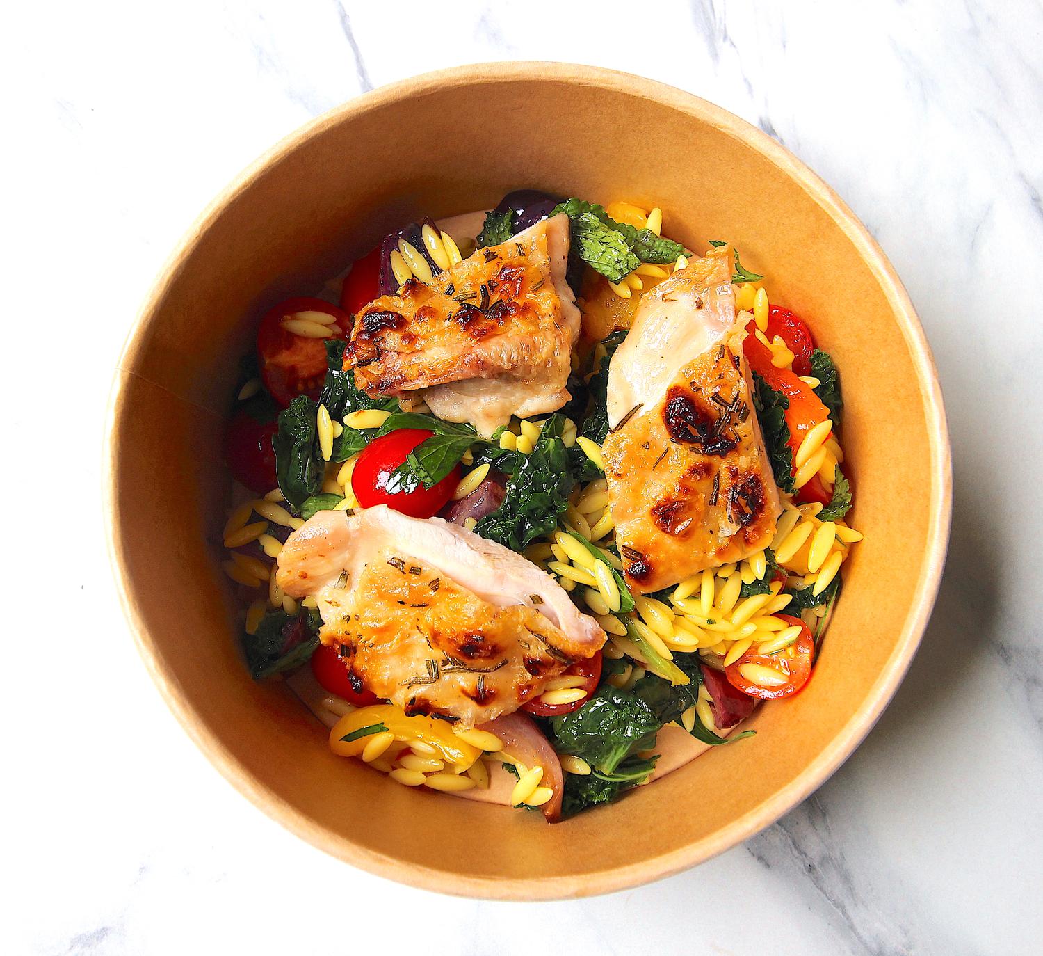 Sunshine Orzo Salad with Chicken