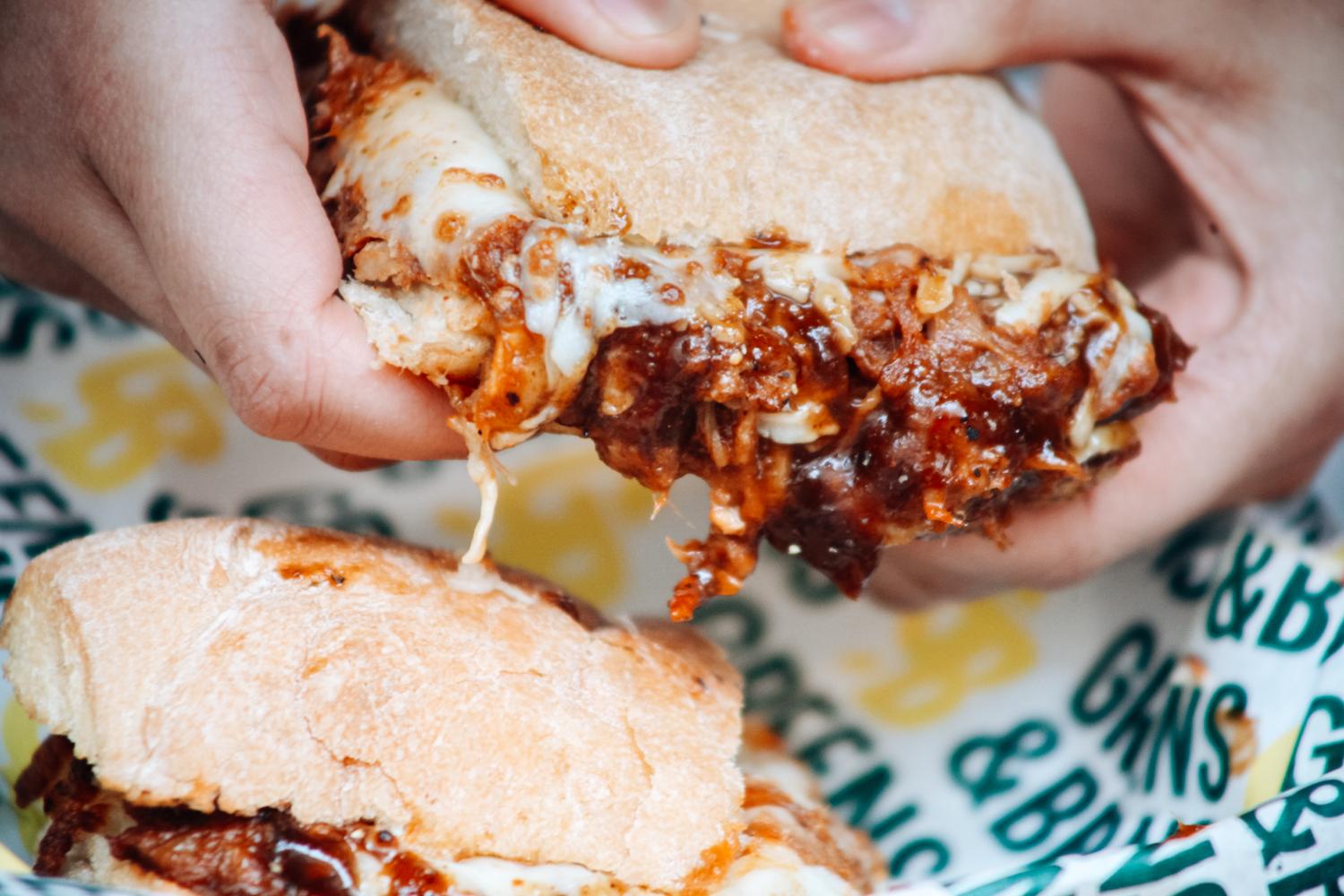 Cheesy Pulled Pork Sandwich