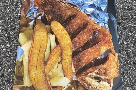 Fried cassave with fish
