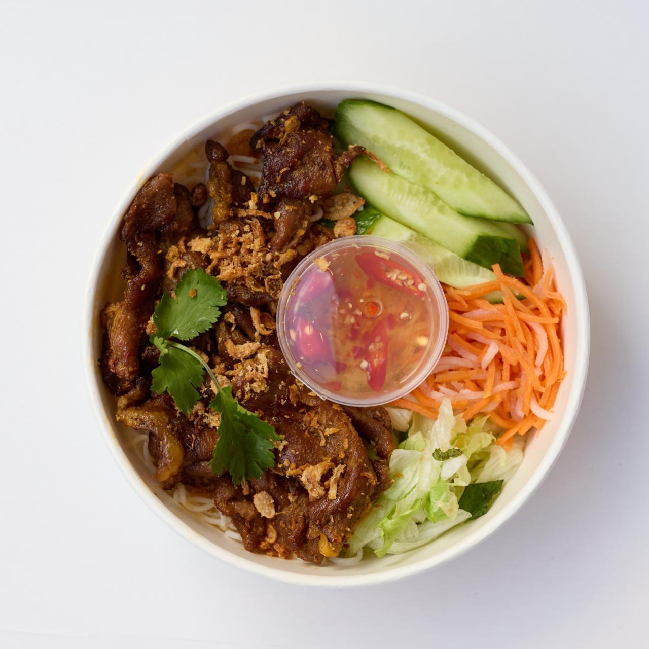 Lemongrass Pork Bun Noodle Salad