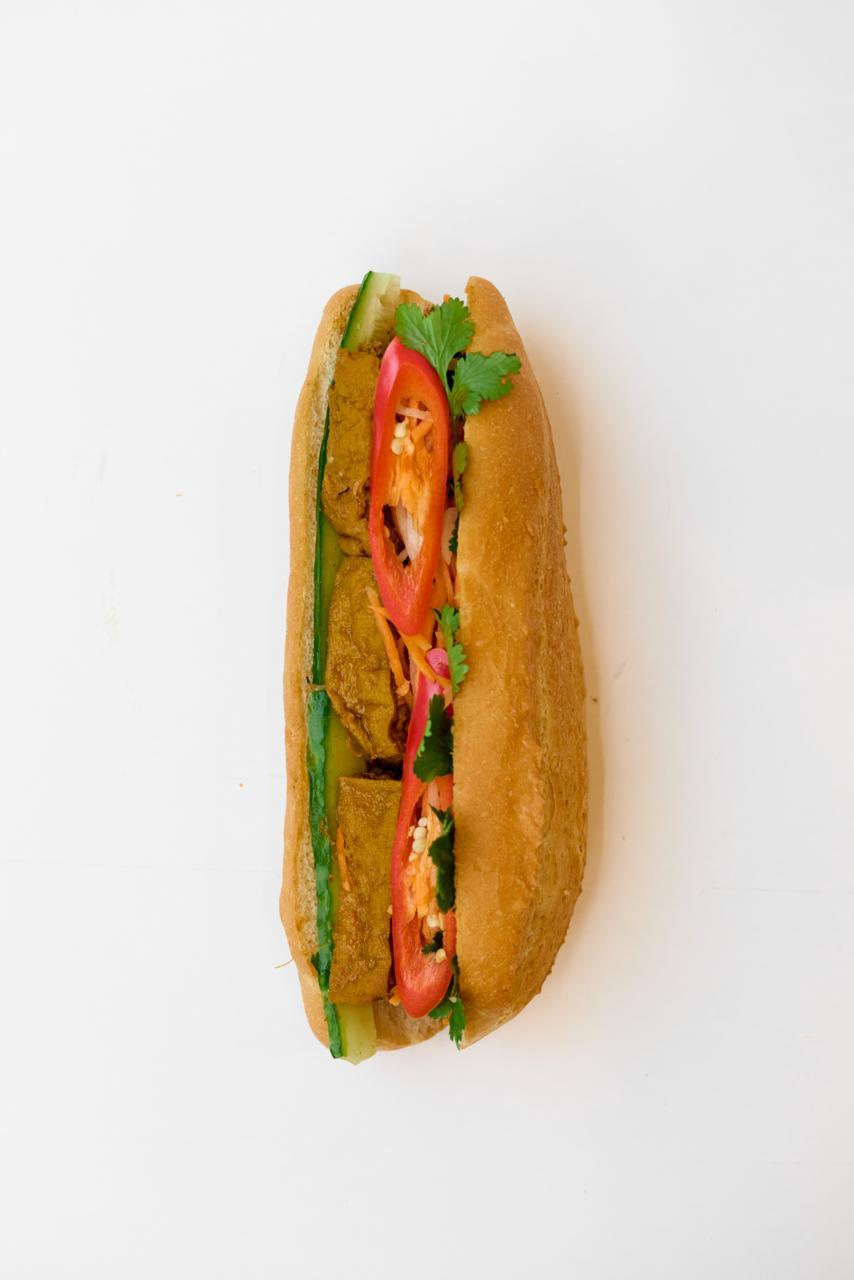 Braised Tofu and Aubergine Banh mi