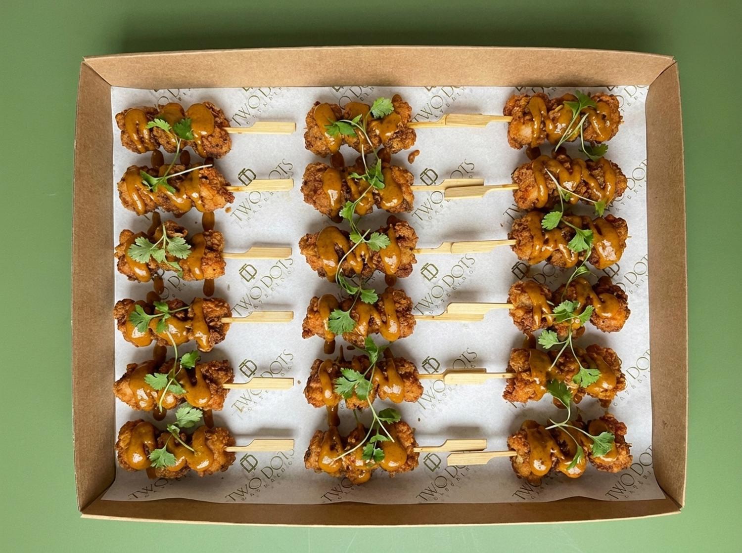 Karaage Chicken Skewers with Katsu Curry Mayo