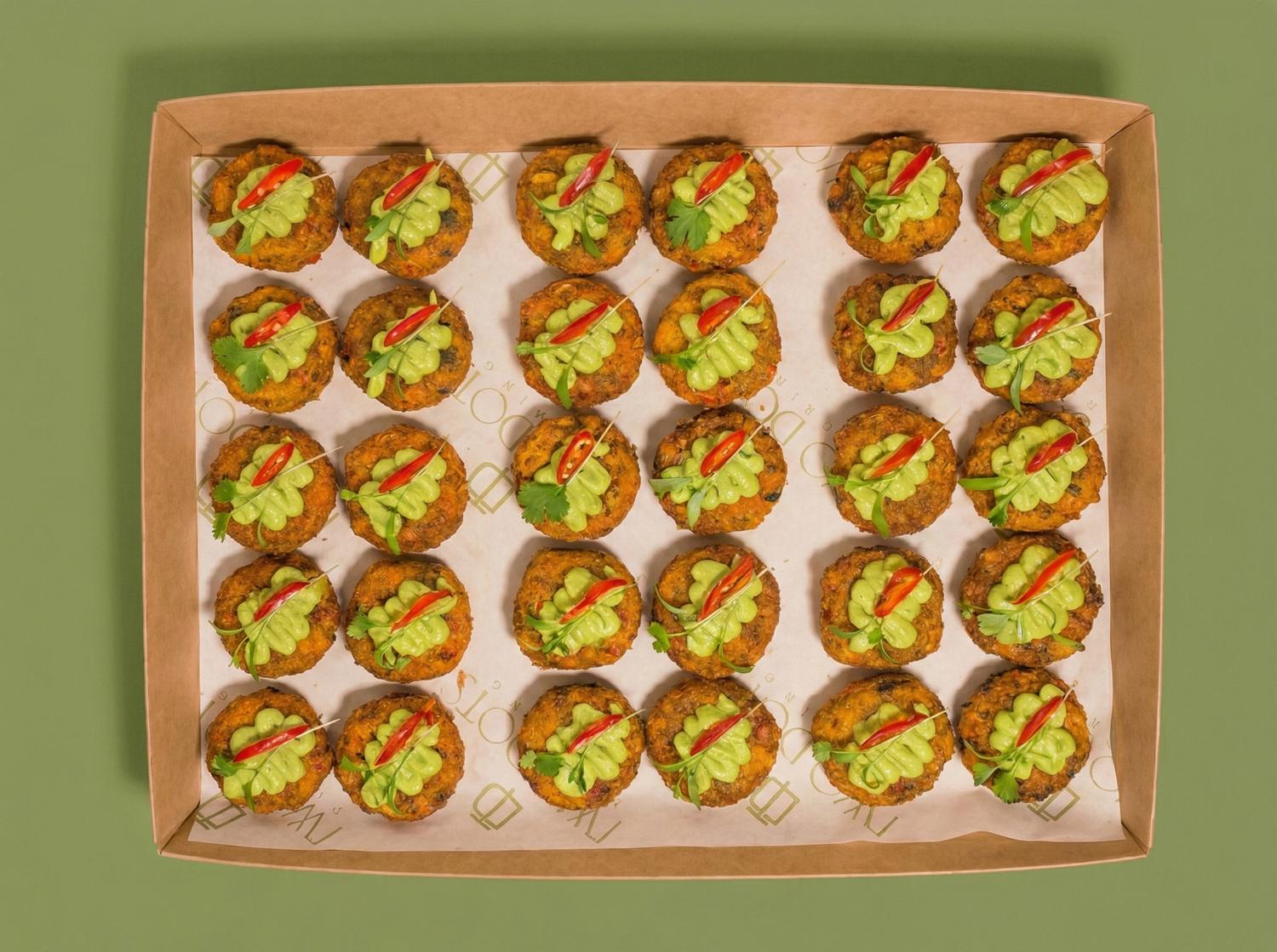 Sweetcorn Fritters with Lime Avocado Mousse (GF)