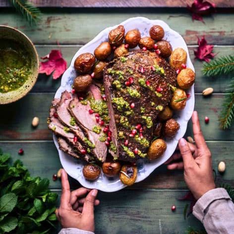 Pomegranate-Balsamic Glazed Lamb Shoulder