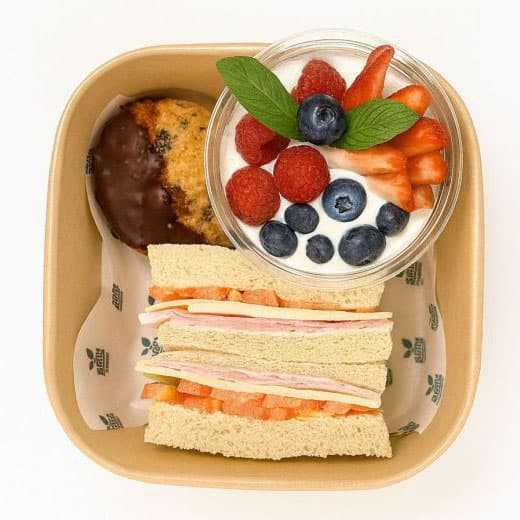 Sandwich, Yoghurt and Cookie Box