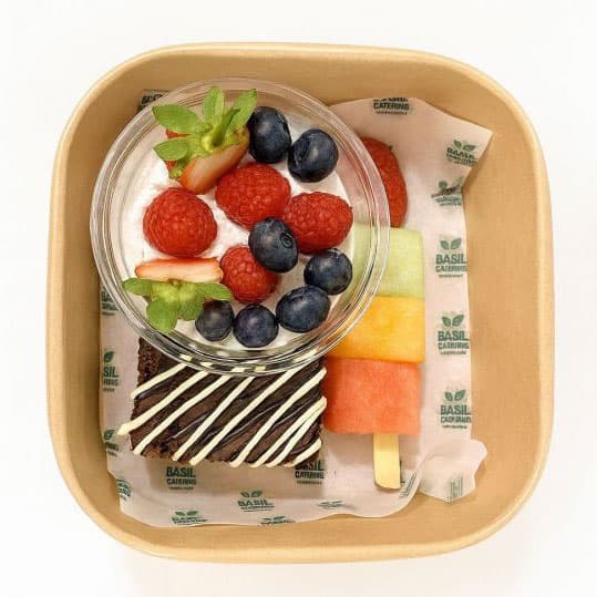 Yoghurt, Brownie and Fruit Skewers Box