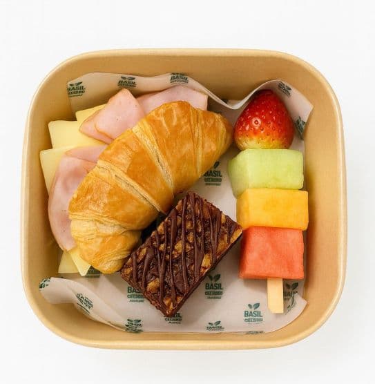 Croissant, Brownie and Fruit Skewers Box