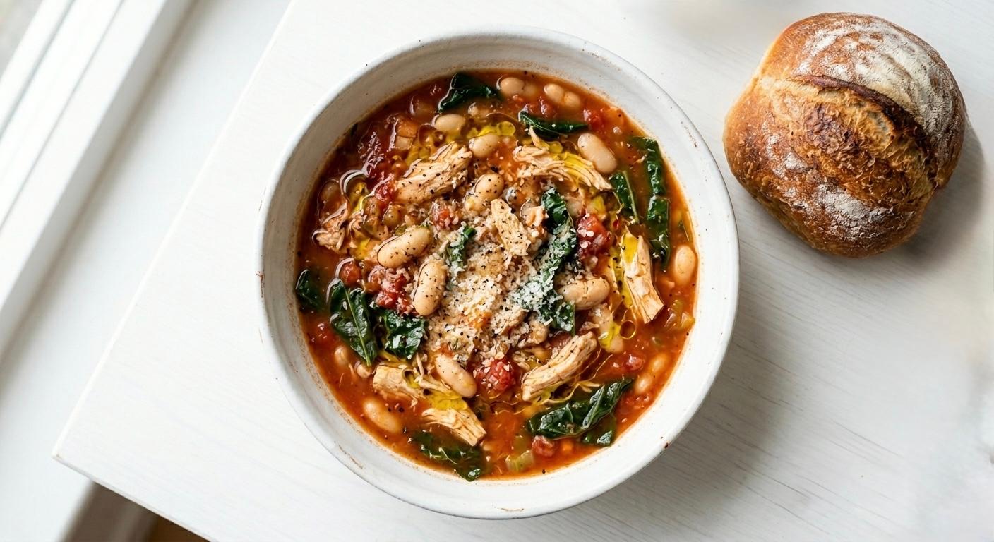 Tuscan Chicken & White Bean Soup