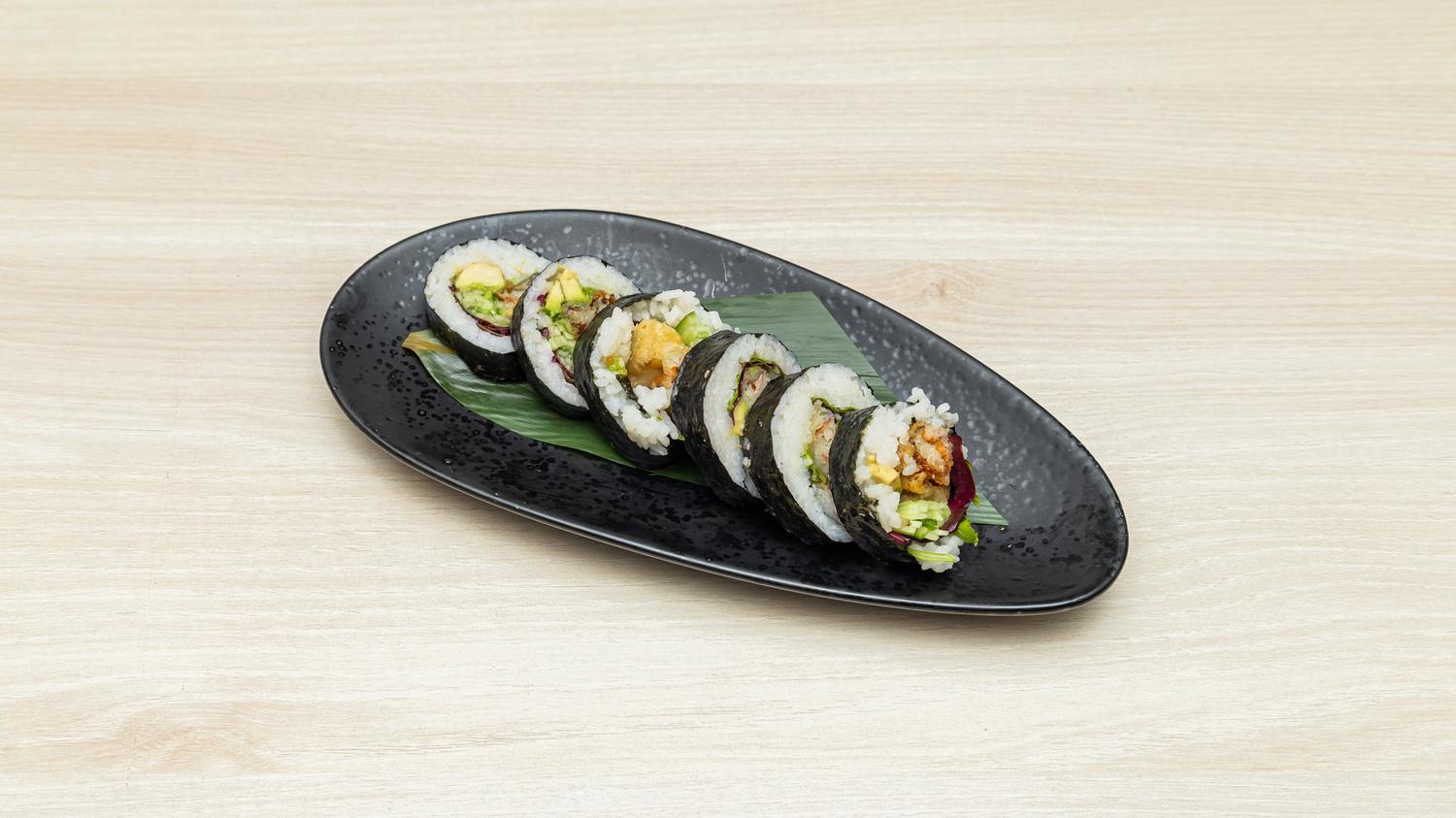 Eel cucumber and avocado futomaki
