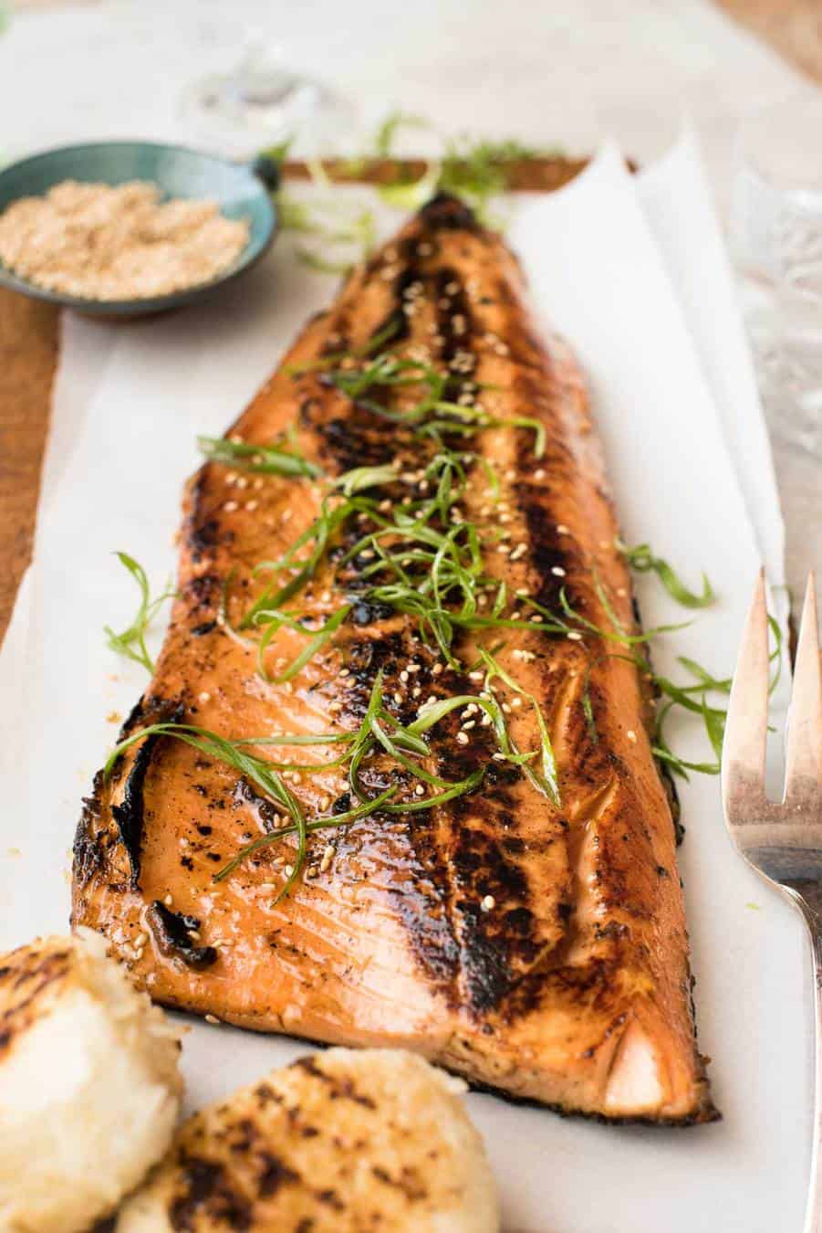 Miso Grilled Whole Salmon Fillet