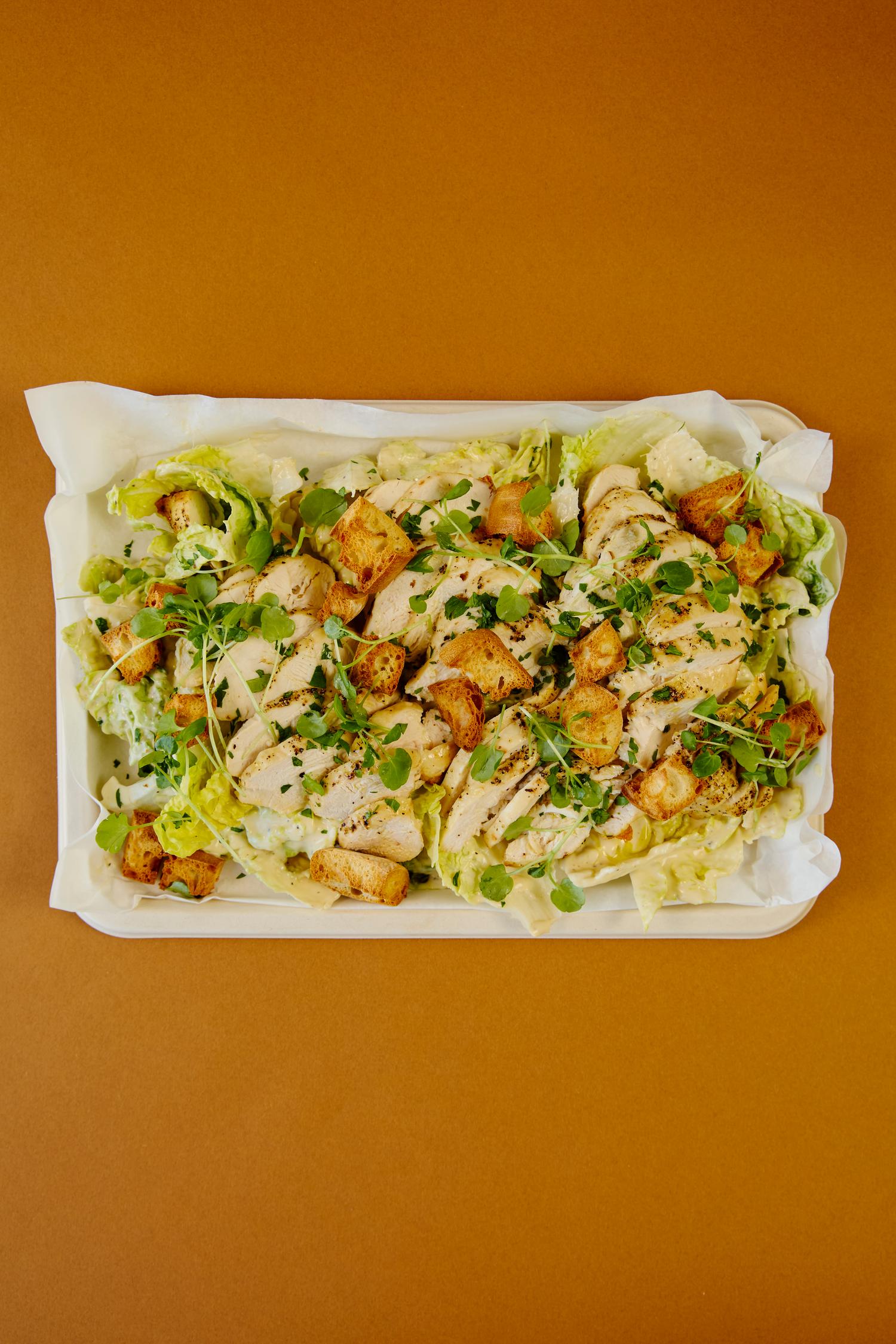 Chicken Caesar, baby gem & croutons platter
