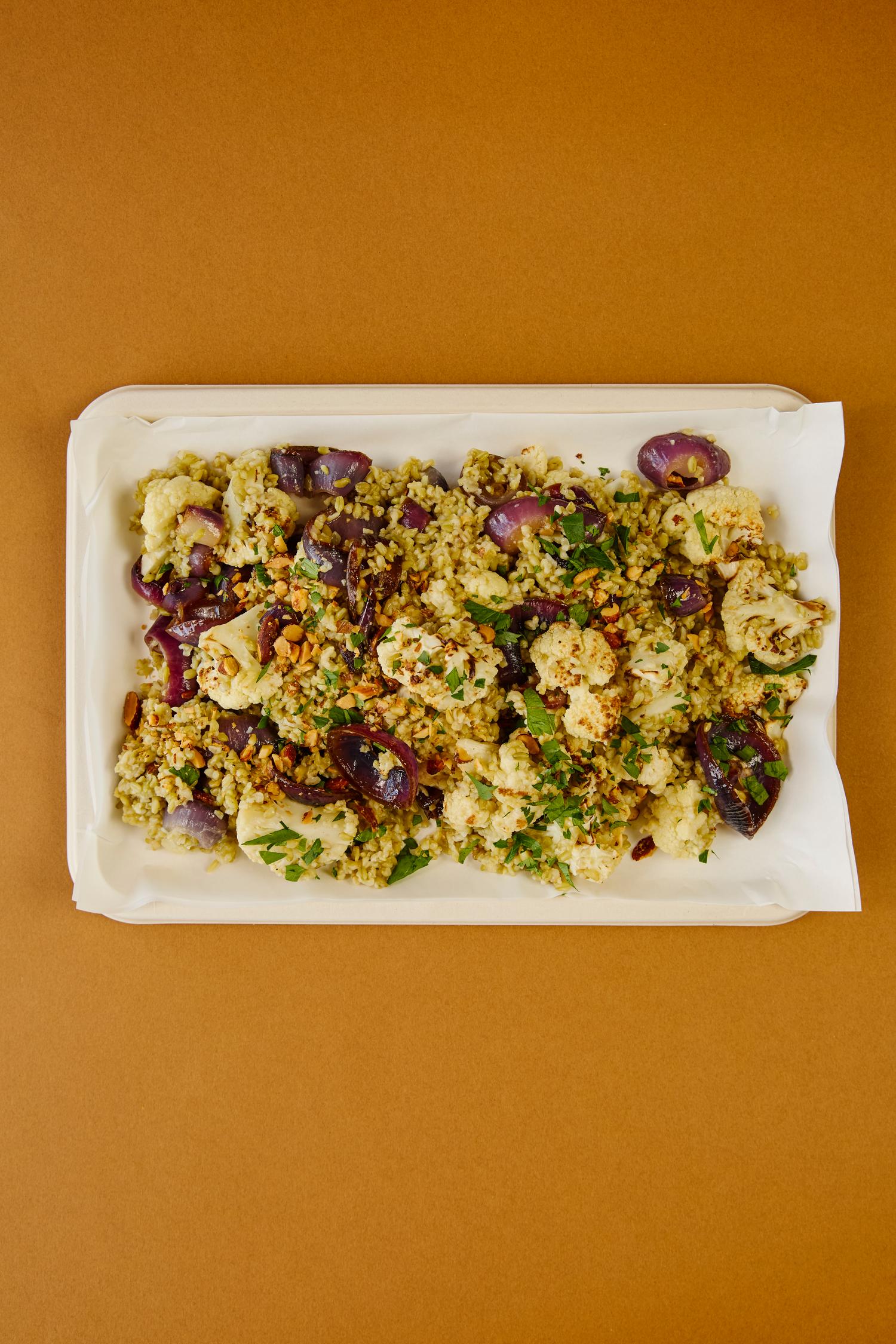 Freekeh, cauliflower & smoked almonds platter