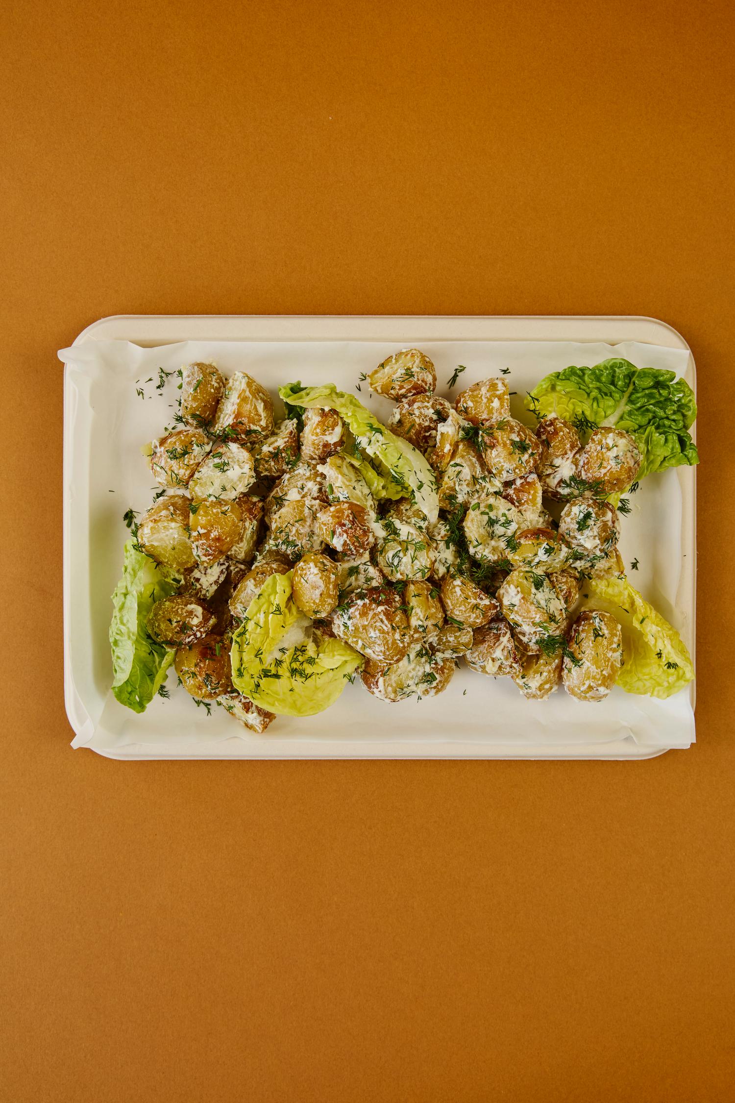 New potatoes, fennel & herbs platter