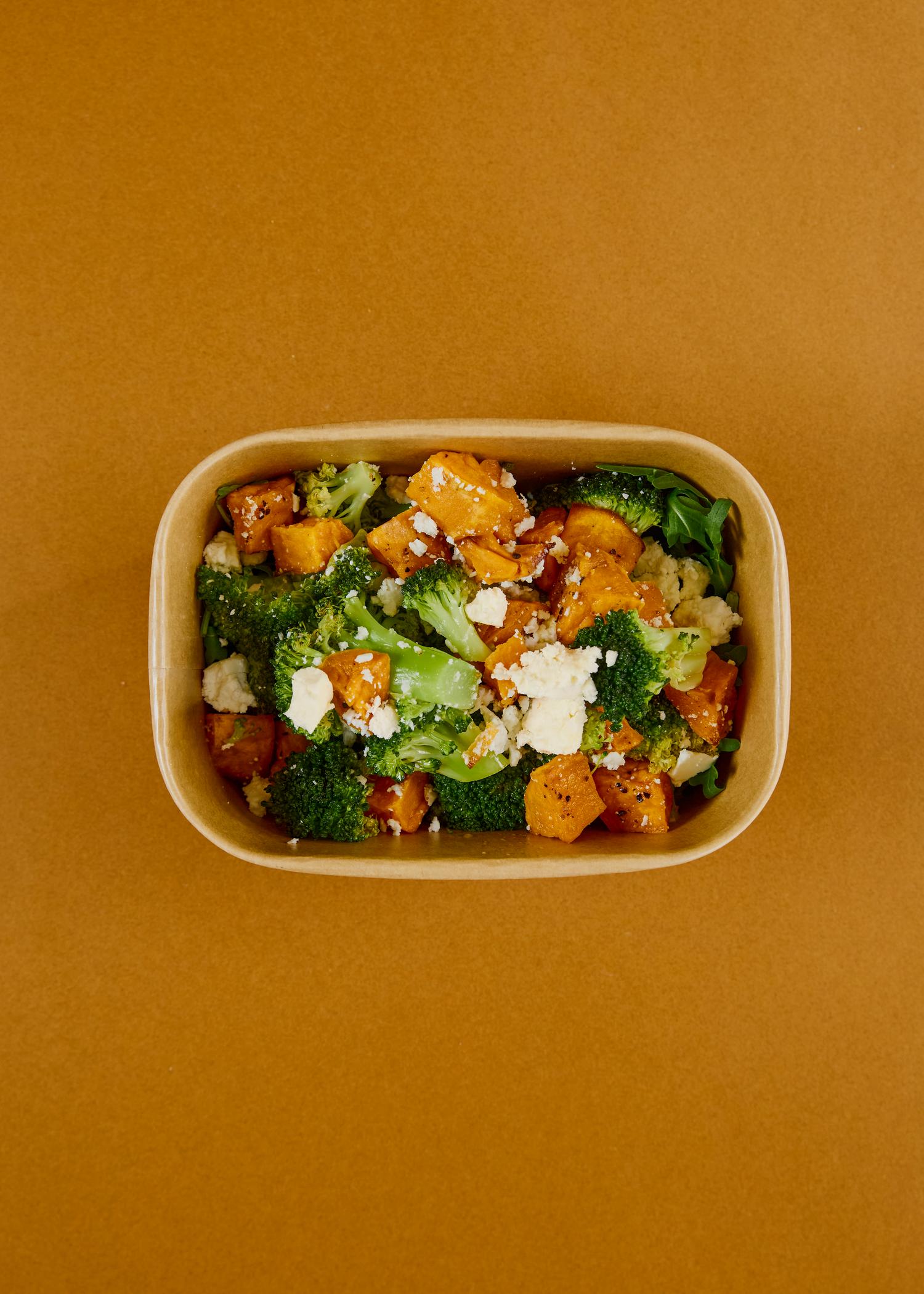 Broccoli, sweet potato, feta & chilli 