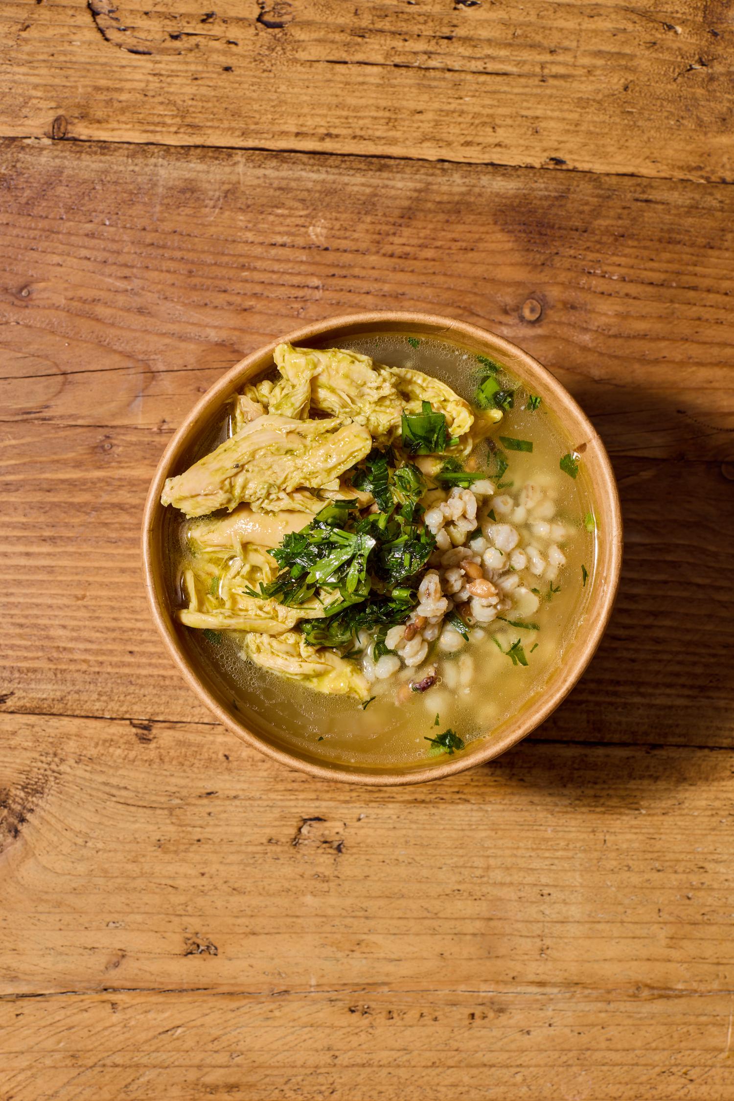 Chicken Bone Broth & Miso Grains