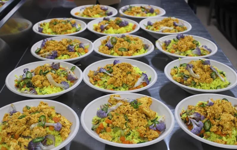 Tofu Curry Scramble with Vege Tumeric Pilaf