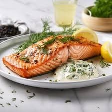 Grilled Atlantic Salmon with Lemon and Dill Aioli