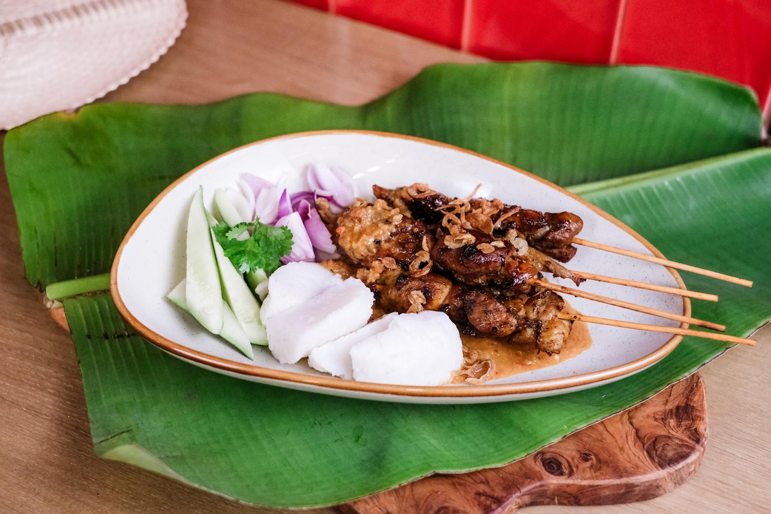 Sate Ayam with Lontong