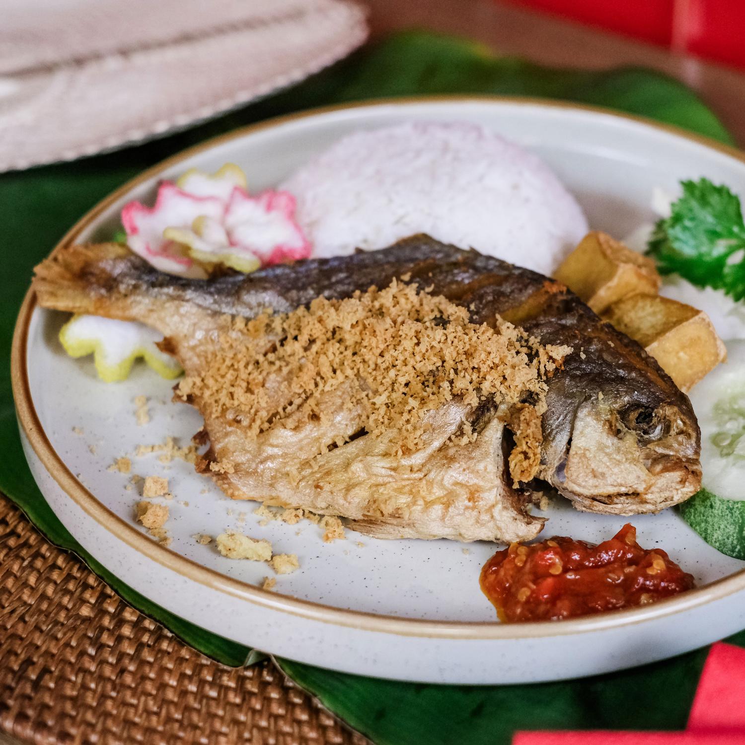 Bawal Penyet with Rice