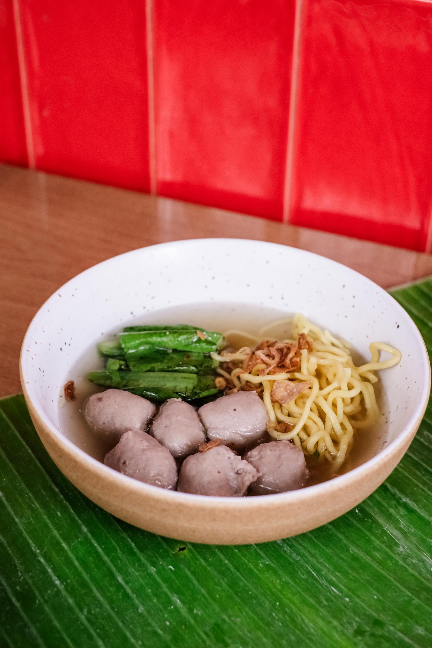 Bakso with Bihun or Mie Kuning