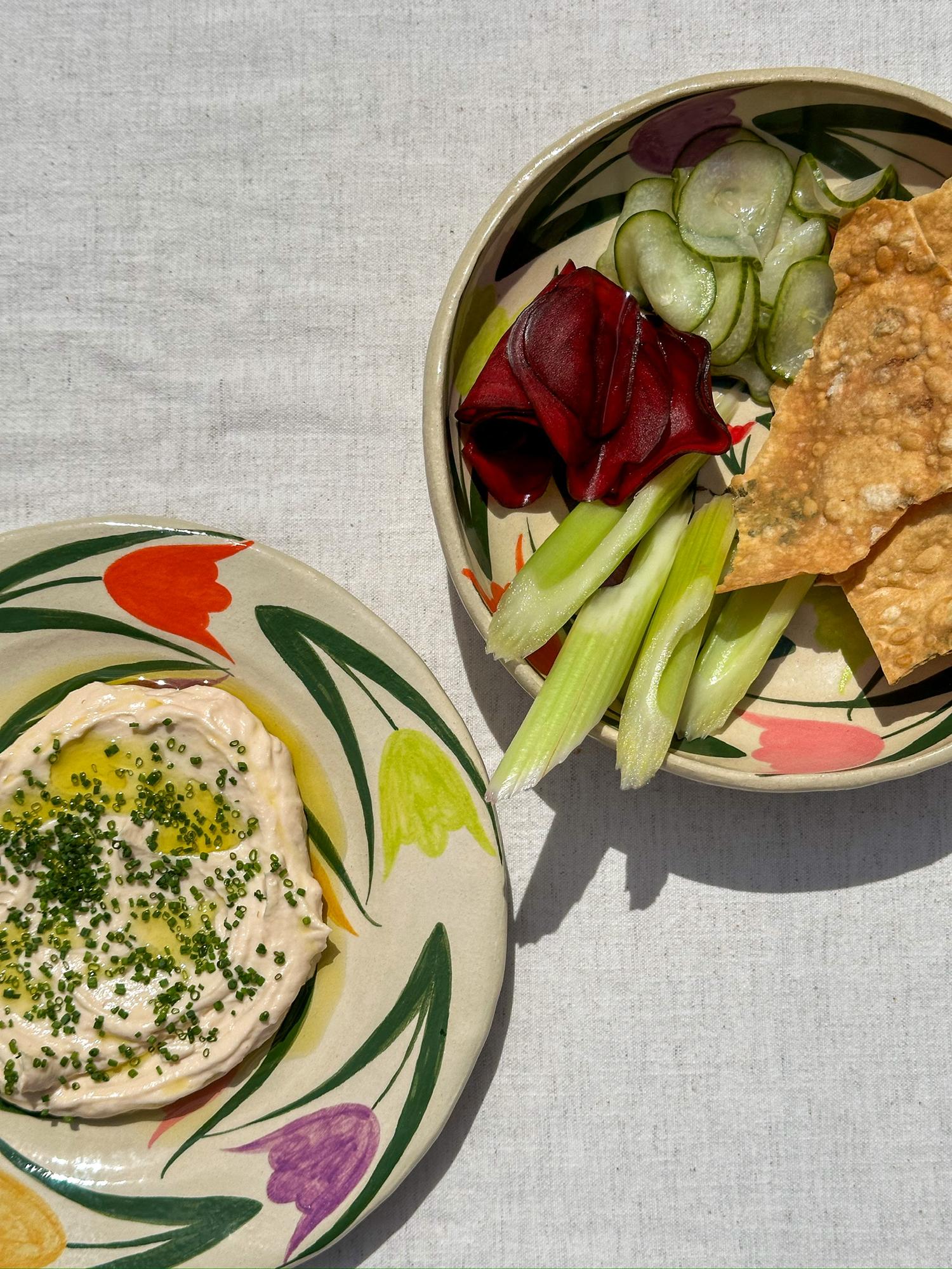 Hummus and Seasonal Shrub Crudites