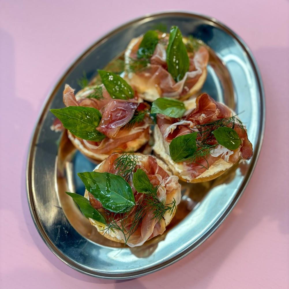 Cream Cheese and Ham Bagels
