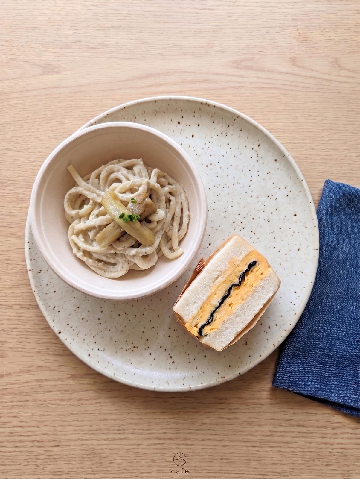 Combo: Nasu Cold Udon + Nori Tamagoyaki Sando