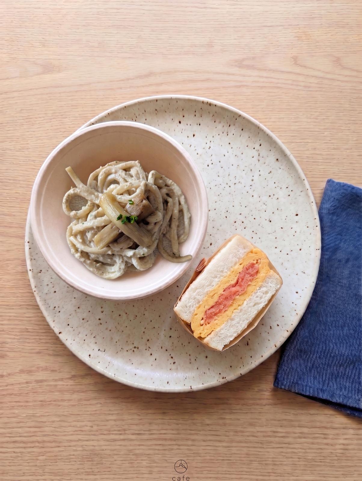 Combo: Nasu Cold Udon + Mentai Tamagoyaki Sando