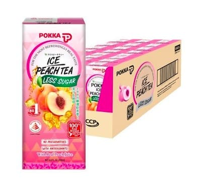 Pokka Peach Tea Tetra Pack 24 x 250ml (Less Sugar)