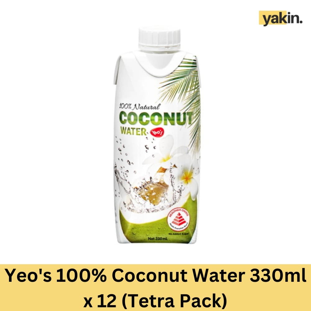 Yeo's 100% Coconut Water 12 x 330ml (Tetra Pack)