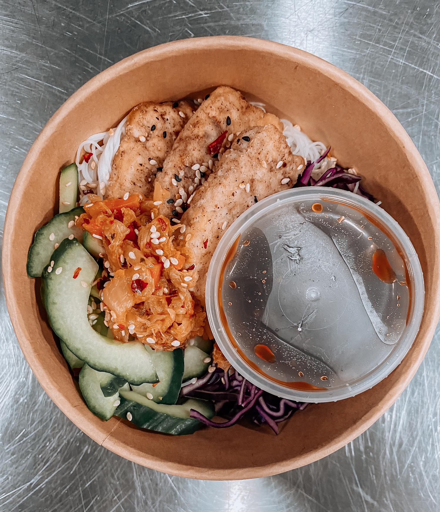 Vegan Bahn Mi Tofu Noodle Bowl
