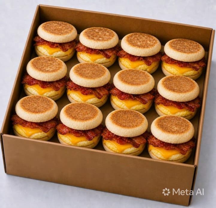 Crispy Bacon, Cheese & Egg English Muffin Sandwich