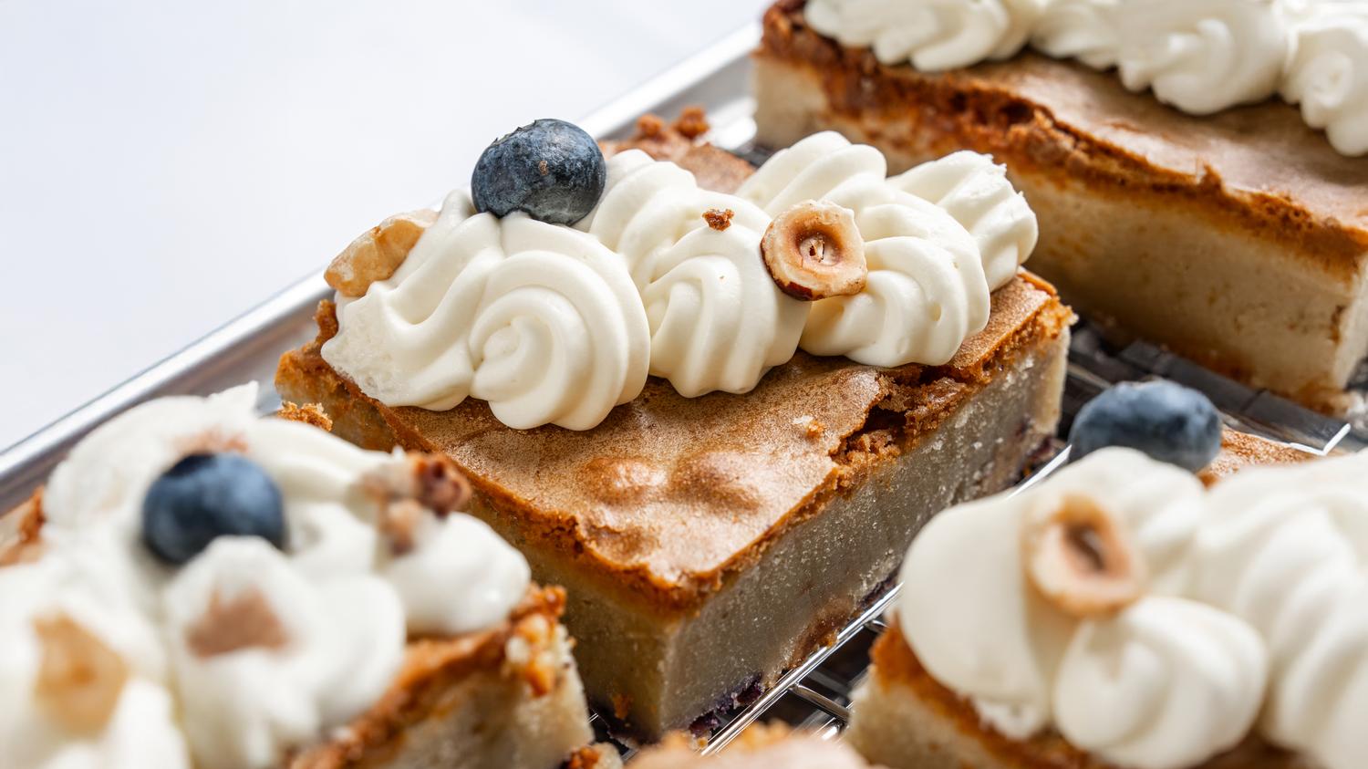 Blondie with blueberry & hazelnut