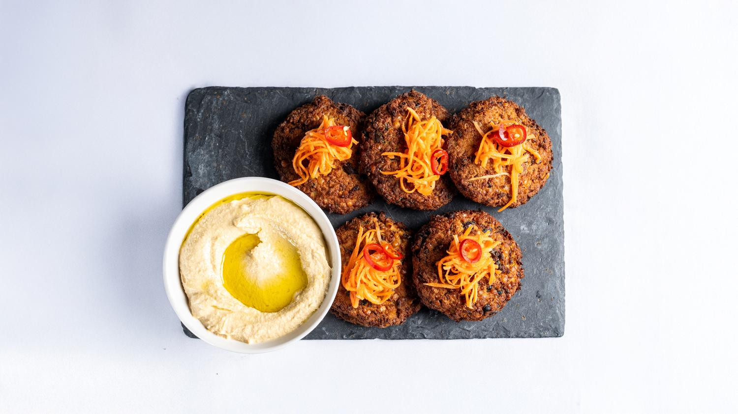 Chickpea Kofta with small salad selection (Vegan)