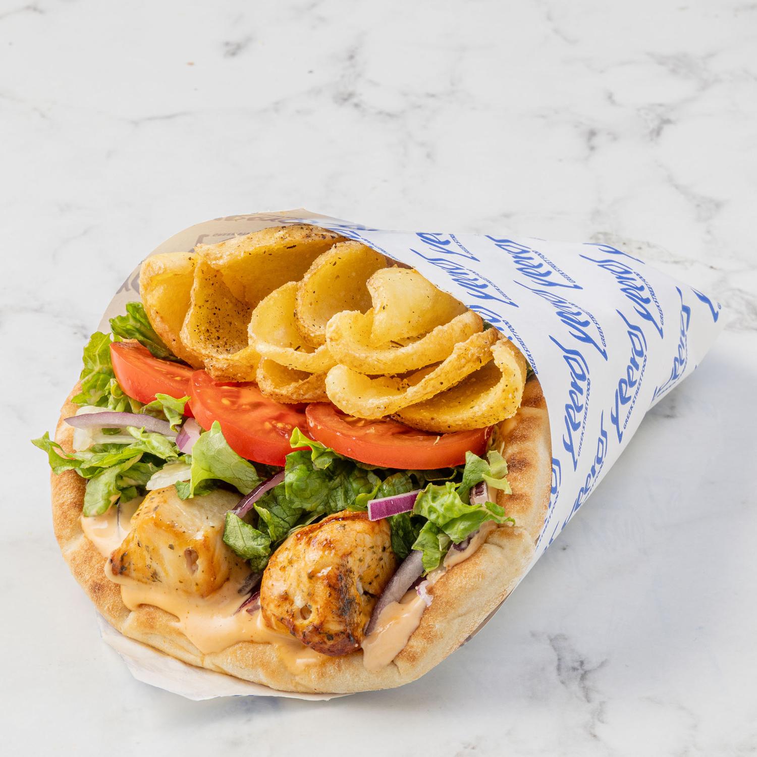 Chicken Skewer Pita Wrap