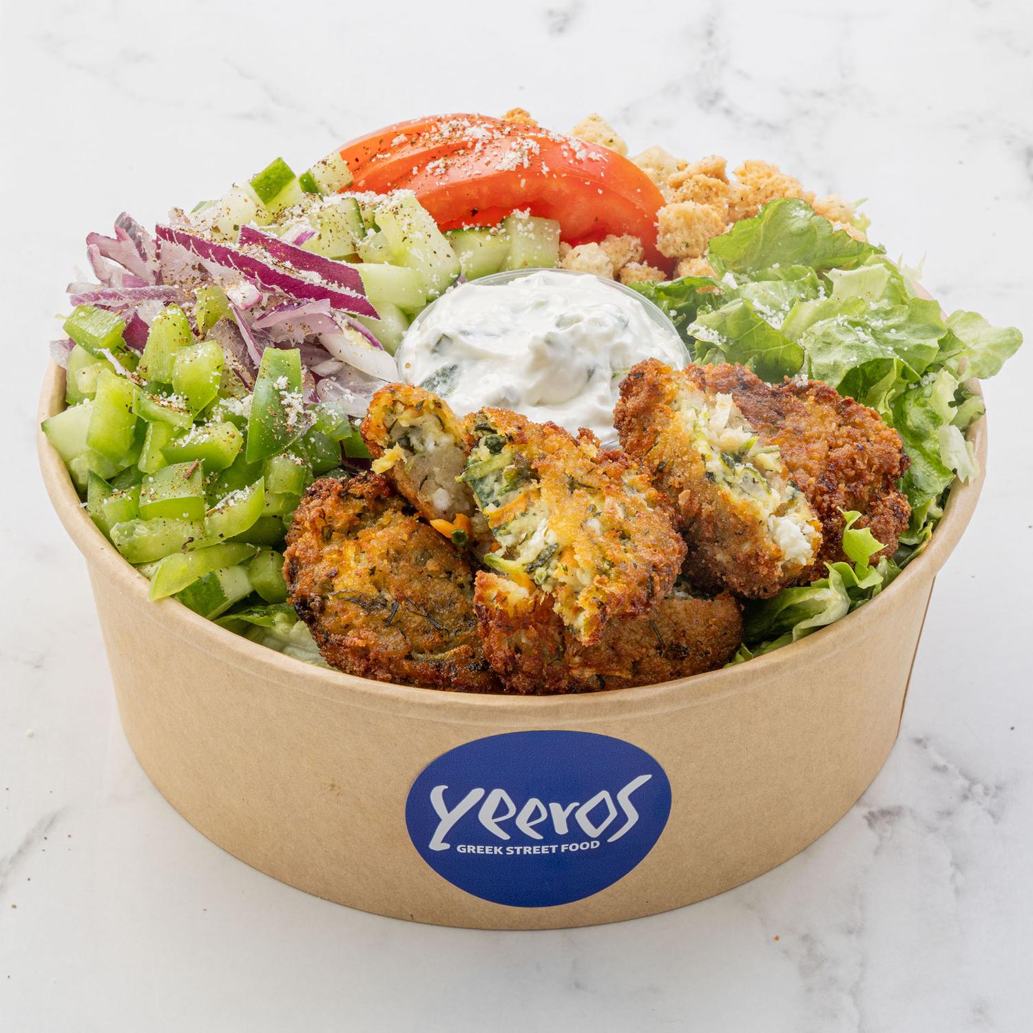Zucchini Feta Fritters Warm Bowl