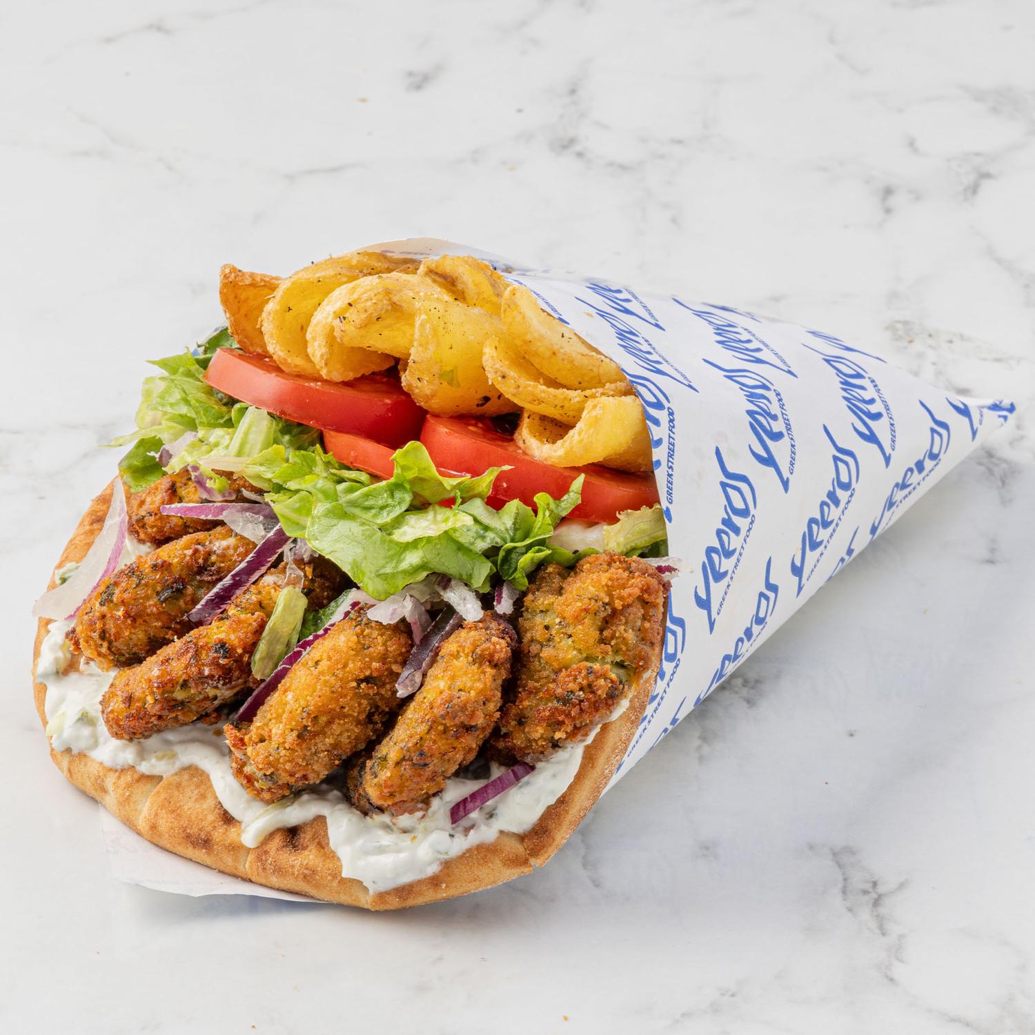 Zucchini Feta Fritters Mega Wrap