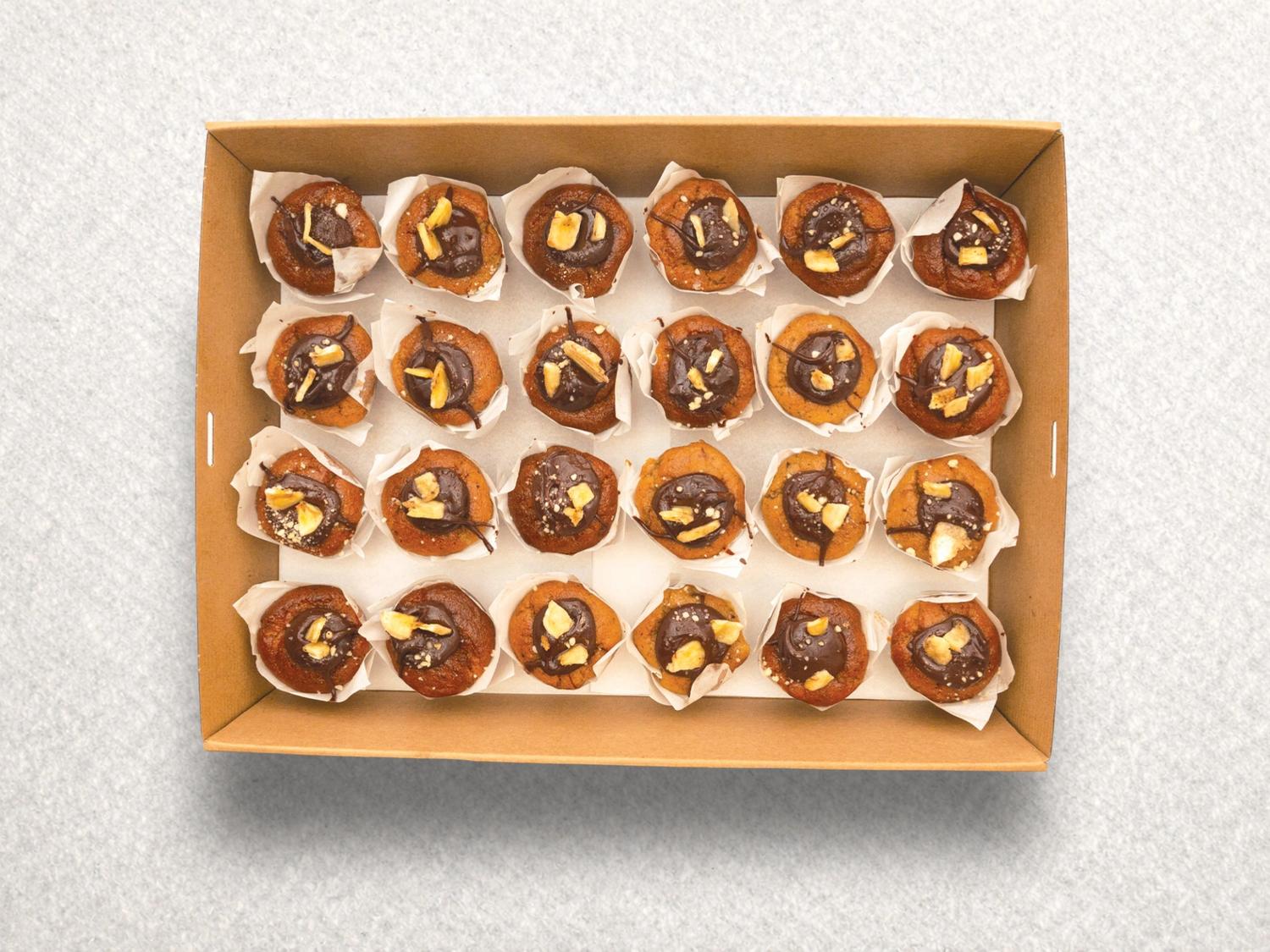 Mini Banana & Hazelnut Nutella Muffins Box