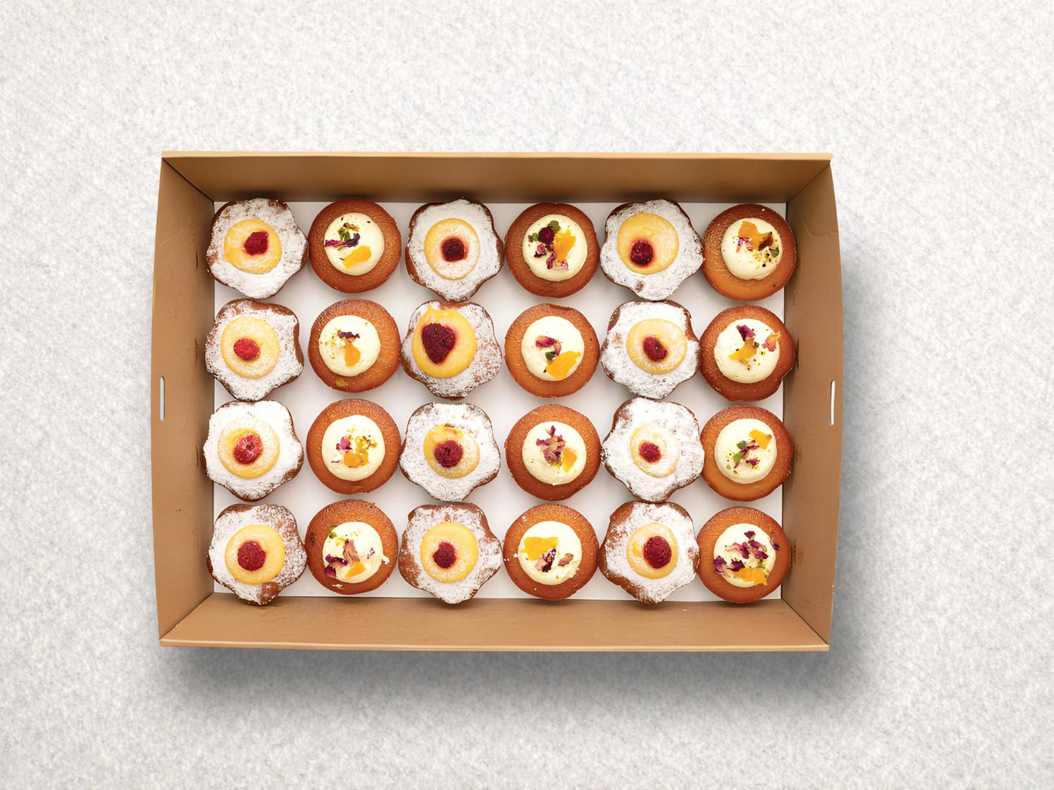 Mini Orange Almond & Berry Passionfruit Cake Box