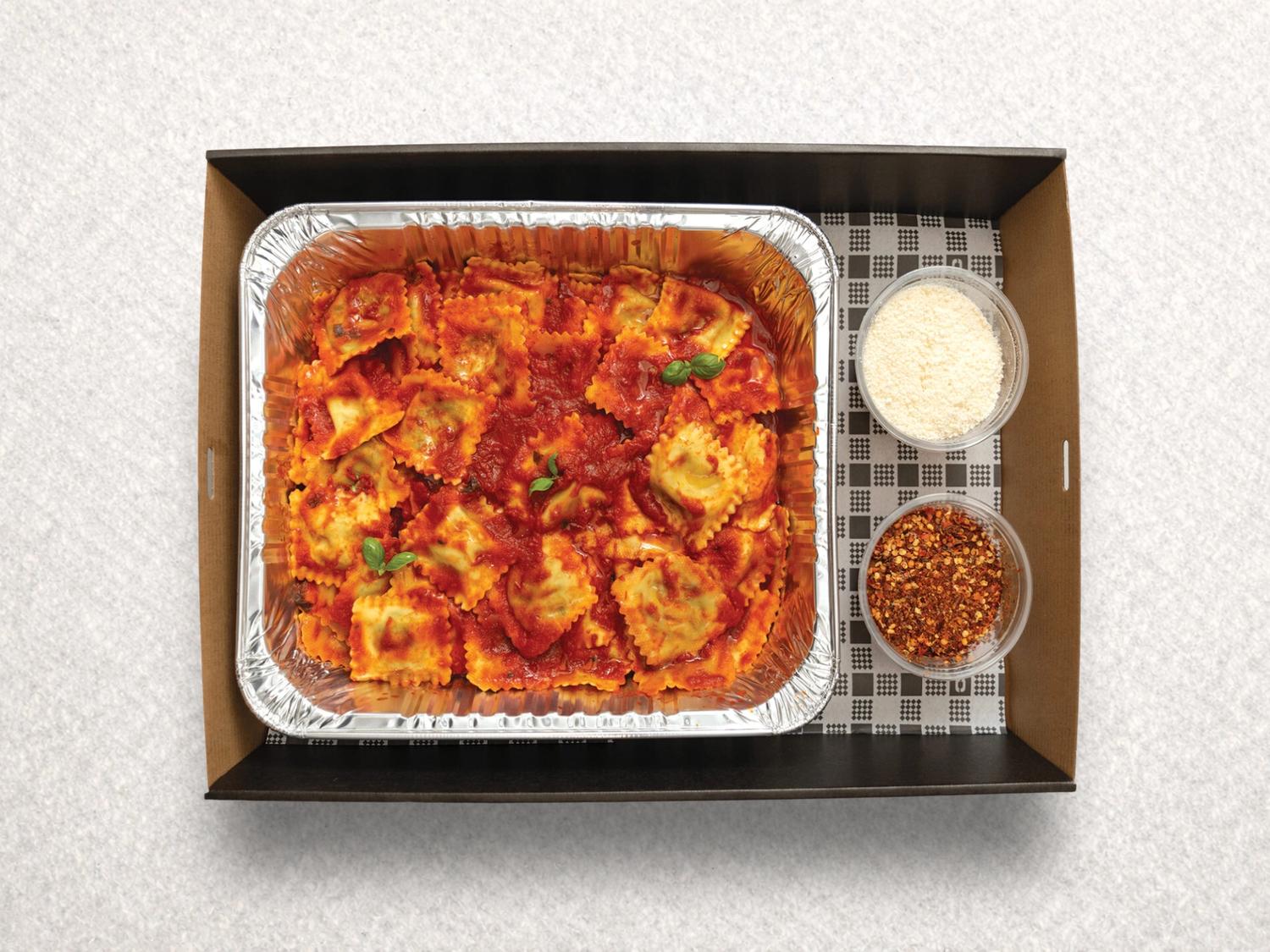 Spinach and Ricotta Ravioli Platter