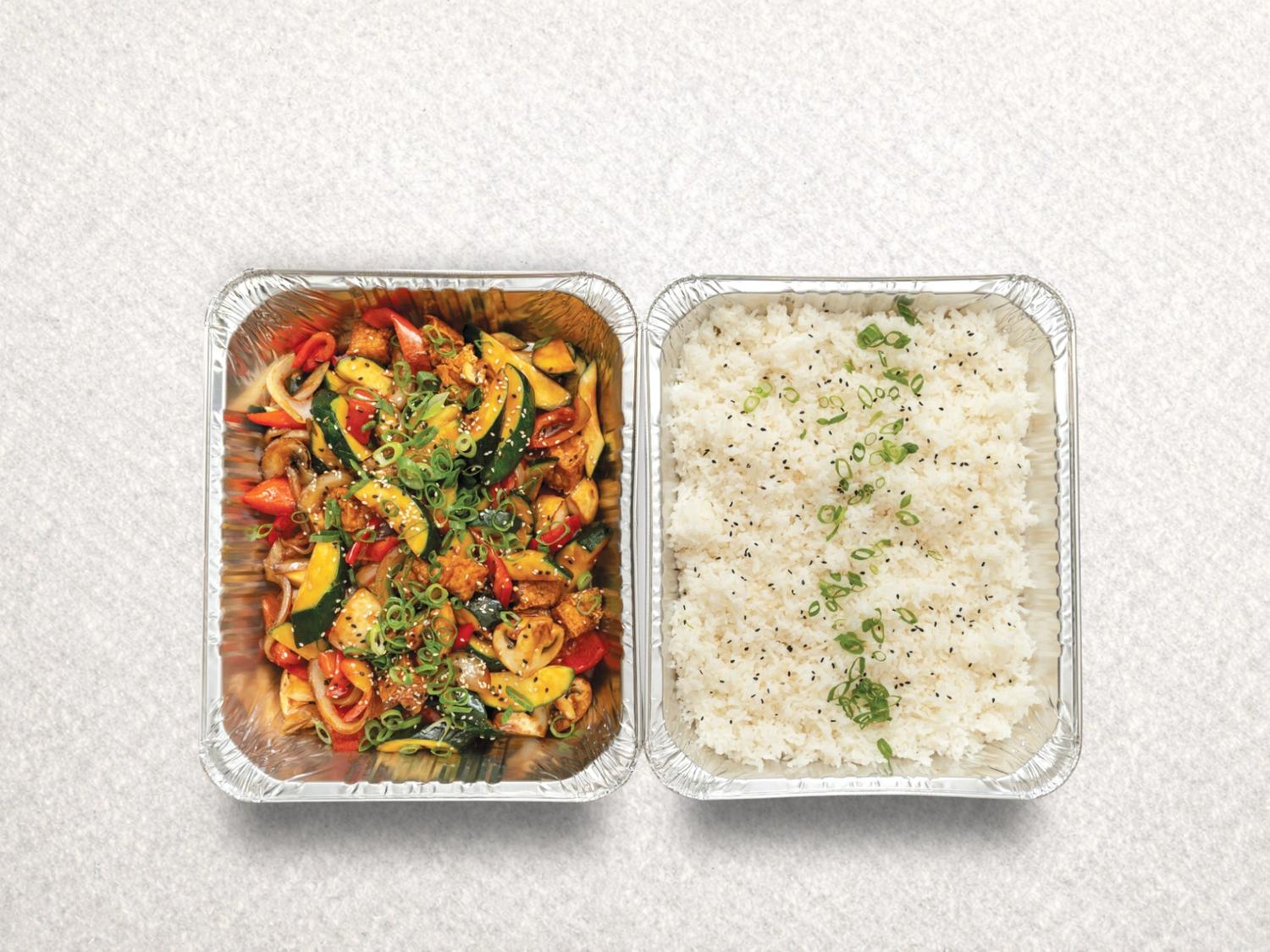 Mixed Veggie Teriyaki & Rice Platter