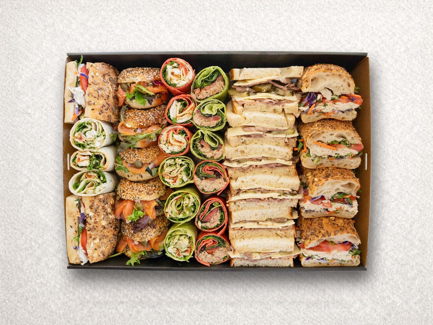 Halal Mixed Sandwich, Roll, Wrap & Bagel Box