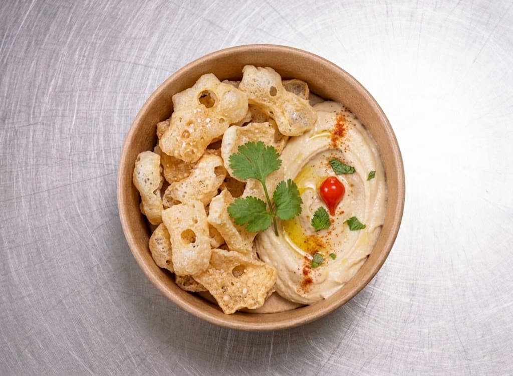 Tapioca Crackers with Butter Bean Hummus