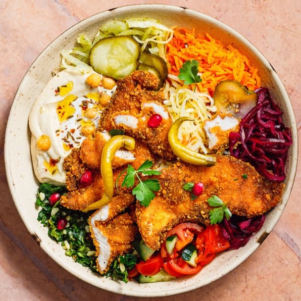 Schnitzel Salad Bowl