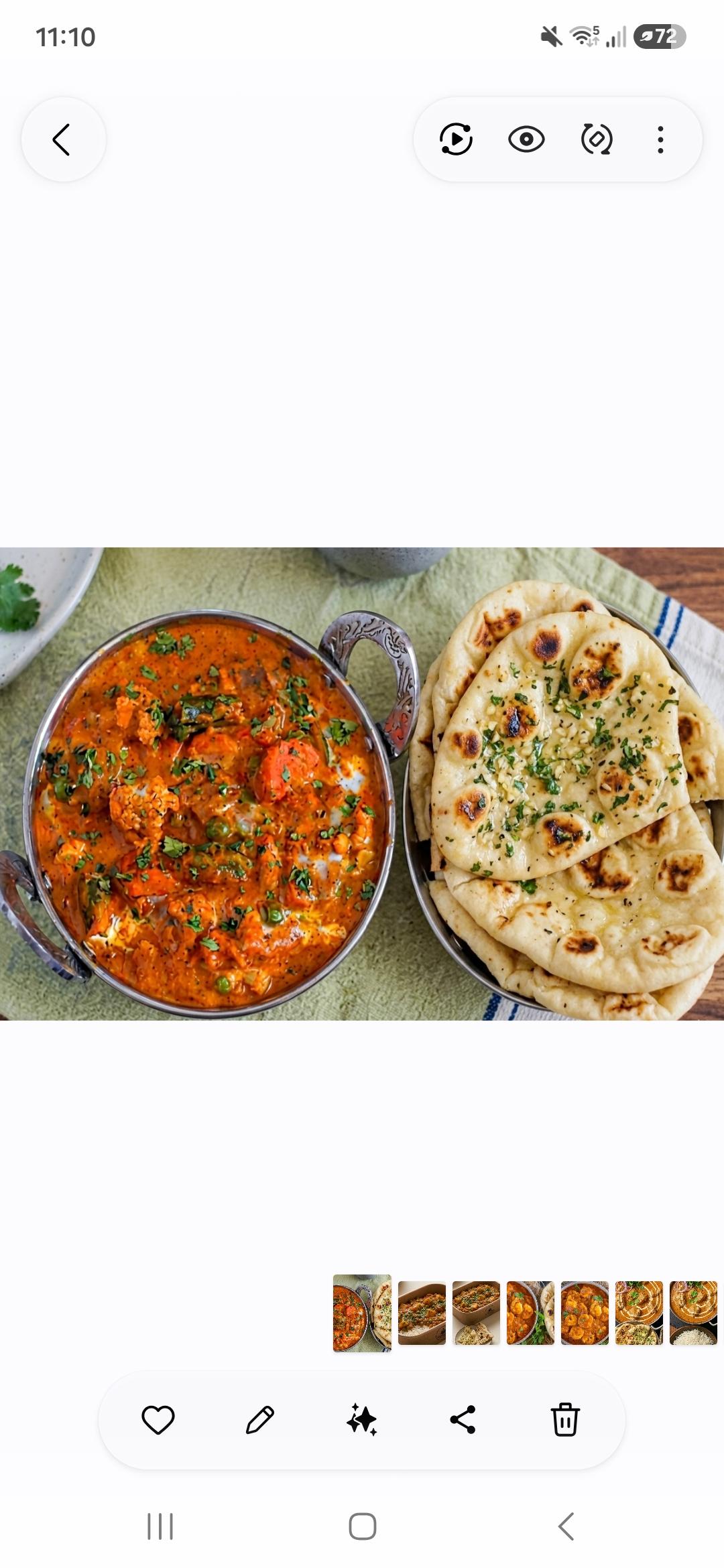 Mix Vegetable Makhani with plain or garlic naan