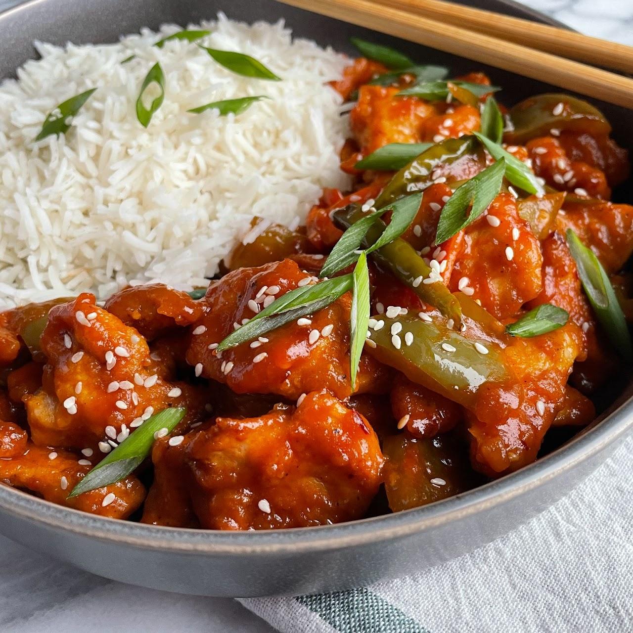 Chicken Manchurian with Basmati Rice