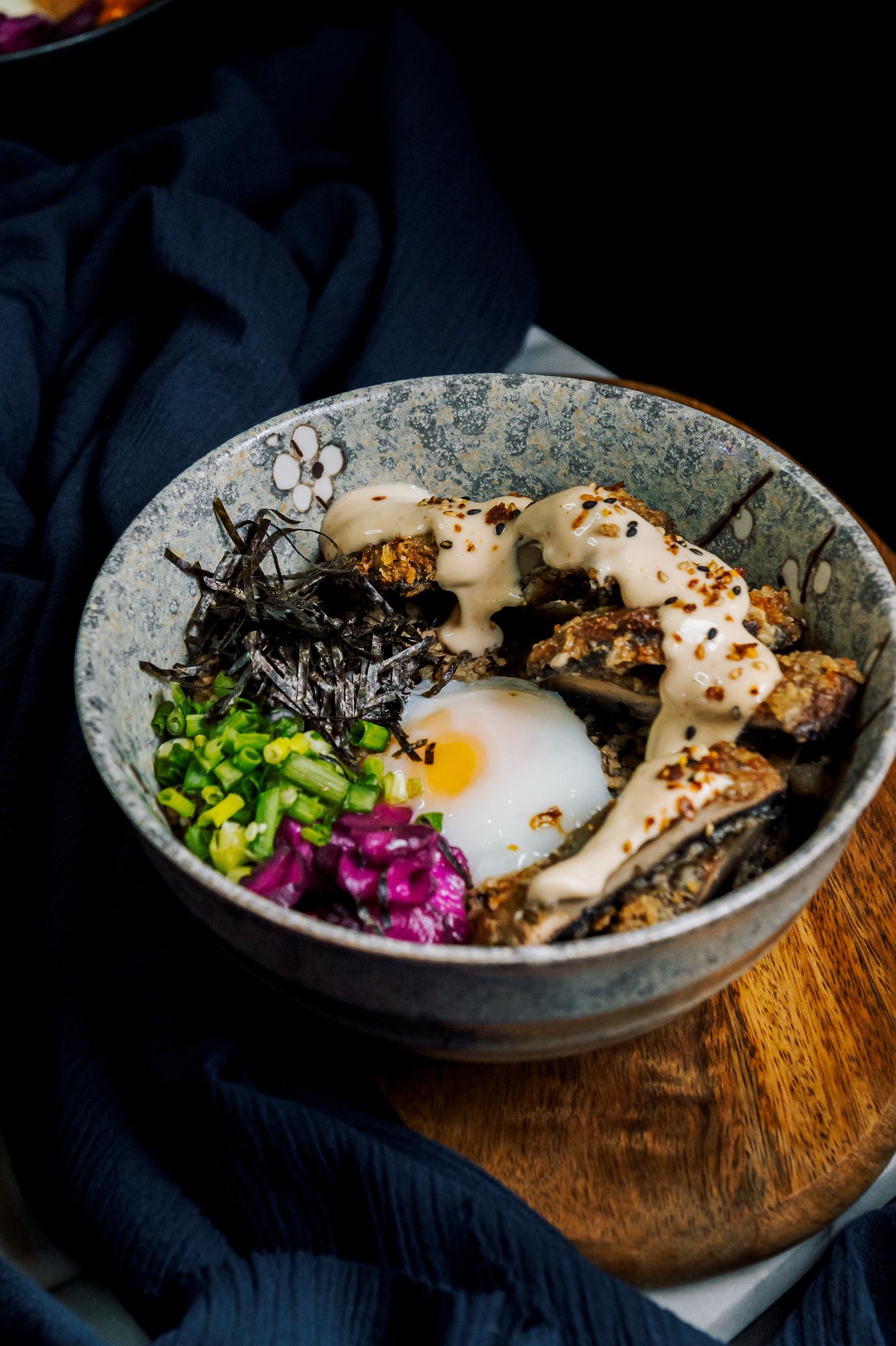 Mixed Mushrooms Rice Bowl with Egg