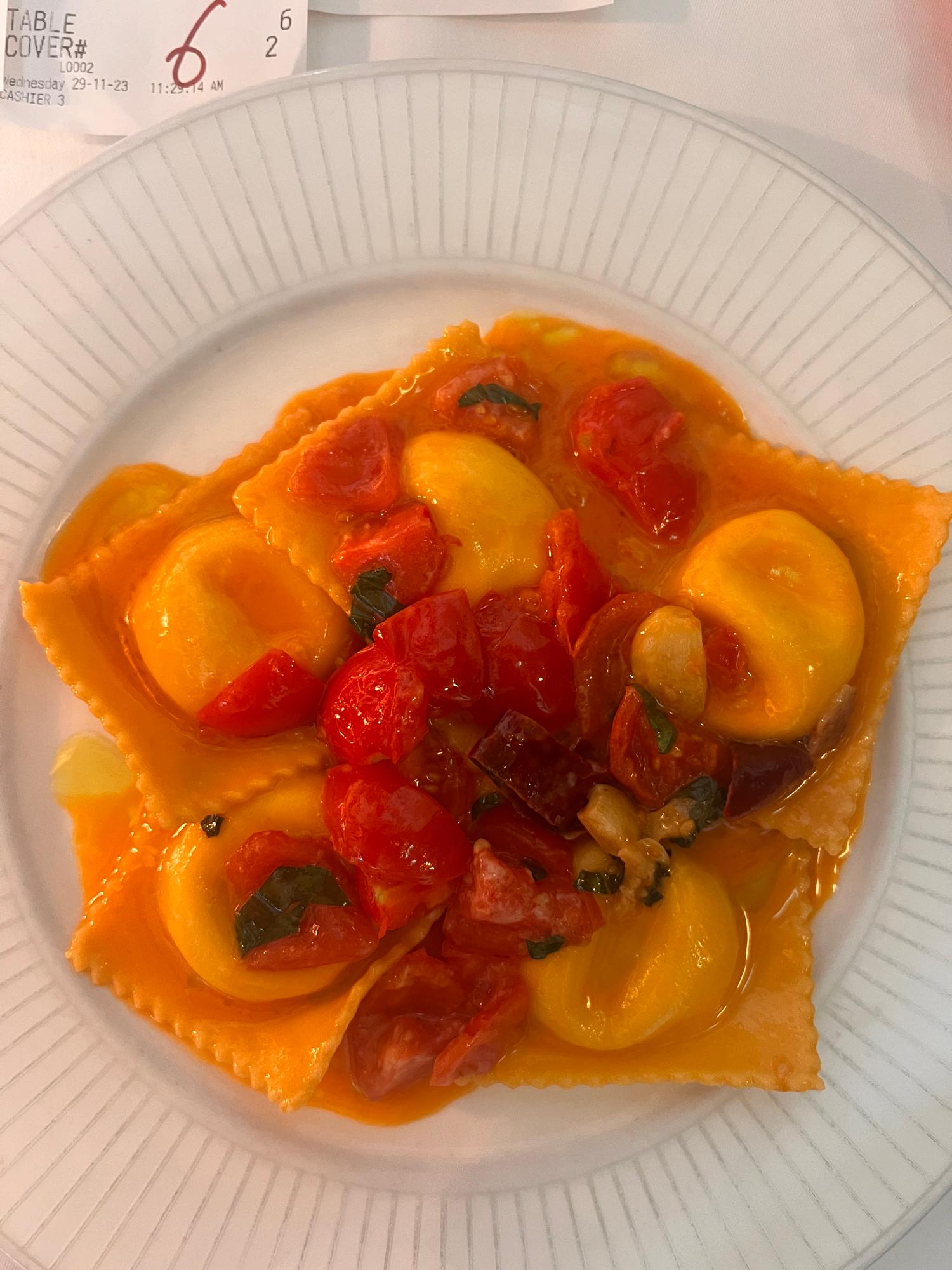 Burrata Ravioli in Tomato Sauce