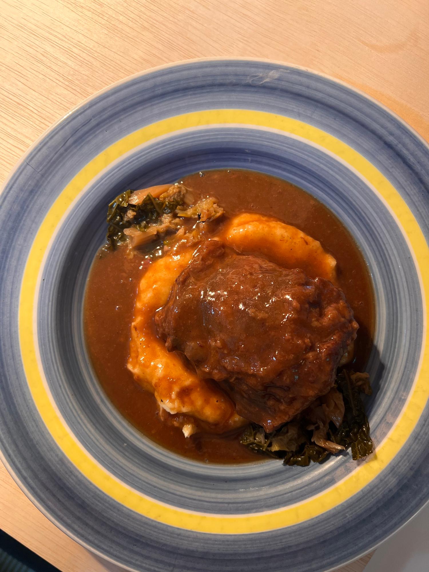 Beef Cheek with Mash Potato & Cabbage